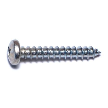 Midwest Fastener Sheet Metal Screw, #10 x 1-1/4 in, Zinc Plated Steel Pan Head Square Drive, 100 PK 08726